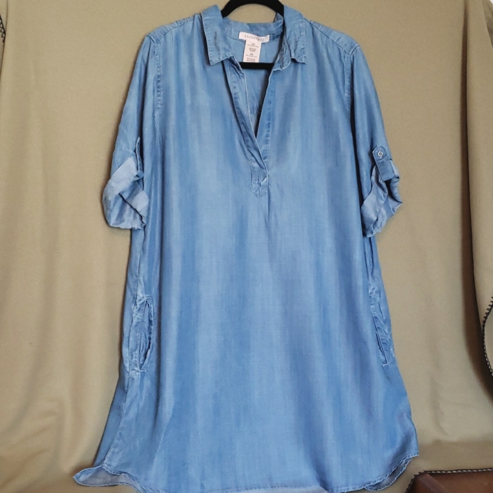 Denim, shirt dress or tunic.  Philosophy, Size:XXL